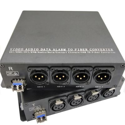 XLR 연결기 SFP 모듈과 섬유 컨버터에 대한 4Ch 균형적 오디오